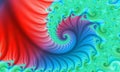 Abstract fractal patterns and shapes. Dynamic flowing natural forms.Mystical spirals. 3D render. Royalty Free Stock Photo