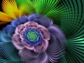 Abstract fractal spiral flower illustration.