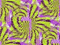 Fragmentation of several shades of purple and light green