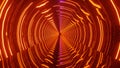 Abstract fragmented psychedelic orange tunnel
