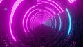 Abstract fragmented psychedelic pink and blue tunnel