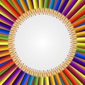 Abstract frame of colored pencils background. Royalty Free Stock Photo