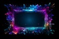 abstract frame with colorful crystals on a black background Royalty Free Stock Photo