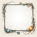 an abstract frame with flowers and bubbles on it Royalty Free Stock Photo