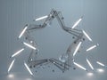 Star frame with fluorescent lamps.