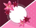 Abstract Frame with Lily Flower. Natural Background. Vector Illustration