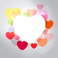 Abstract frame with multicolored hearts Royalty Free Stock Photo