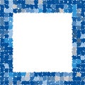 Abstract frame with rough jagged edges. Photo frame in different shades of blue and gray. Vector Royalty Free Stock Photo