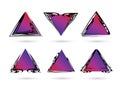 Abstract Frame Set. Abstract frames with color gradient triangles. Geometric shapes. Royalty Free Stock Photo
