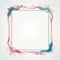 an abstract frame with swirls and bubbles on a white background Royalty Free Stock Photo