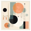 Abstract Print With Geometric Balance And Soft Pastel Colors Royalty Free Stock Photo