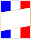 Abstract French flag border frame.