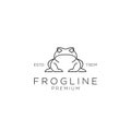 Simple frog line logo design