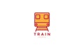 Abstract front train line outline logo vector icon illustration