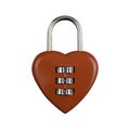 Abstract, front view straight, close-up red heart lock, Symbol valentine, happy, unhappy. Metal padlock. Material for creative