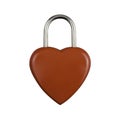 Abstract, front view straight, red heart lock, Symbol valentine, happy, unhappy. Metal padlock. Material for creative idea love