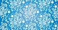 Abstract frosty patterns, panoramic blue and white web pattern background - Vector Royalty Free Stock Photo