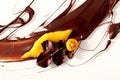Abstract fruit and chocolate background
