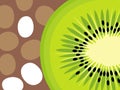Abstract fruit design in flat cut out style. Kiwi Fruit.