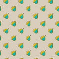 Abstract fruit food seamless pattern with simple pear elements. Pastel background. Vegeterian style Royalty Free Stock Photo