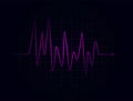 Abstract fuchsia heart beats on dark background