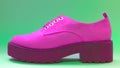 Abstract Fuchsia Shoe with green Background