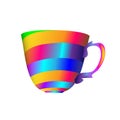 Abstract full color gradient striped teacup for business concept or logo digital design and infographic, website or app. Vector is