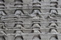 Abstract full frame background texture of stacked rough gray recycled cardboard egg trays Royalty Free Stock Photo