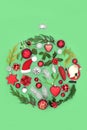 Abstract Fun Christmas Bauble with Flora and Objects Royalty Free Stock Photo