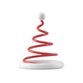Abstract funny Santa Claus hat costume swirl twisted spiral with white furry pom pom on top vector