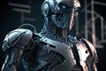 Abstract furistic AI Android robot, Humanoid technology concept, Generative AI Royalty Free Stock Photo