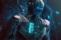 Abstract furistic AI Android robot, Humanoid technology concept, Generative AI Royalty Free Stock Photo