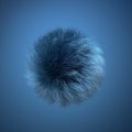 Abstract Furry Ball Blue Background Royalty Free Stock Photo