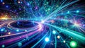 Abstract Futuristic AI Technology Background Long Exposure Light Trails Reveal the Dynamic Potential of Advanced Royalty Free Stock Photo