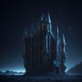 Abstract Futuristic Alien Castle ,Metal and Stone, Science Fiction, Sci-Fi Spaceship, Generative Ai