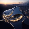 Abstract futuristic architecture curved style common use.