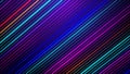 Abstract Futuristic Art Blue Purple Orange Slanted Light Streaks Glowing Straight Lines