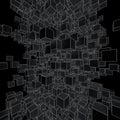 Abstract Futuristic Background Of Black Cubes