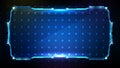 Futuristic background of blue glowing technology sci fi frame hud ui Royalty Free Stock Photo