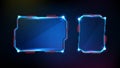 Futuristic background of blue glowing technology sci fi frame hud ui Royalty Free Stock Photo