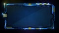 Futuristic background of blue glowing technology sci fi frame hud ui Royalty Free Stock Photo