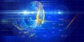Abstract futuristic background of data color dots flow and blurred lines. Quantum virtual cryptography. Big data. Business