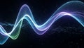 Abstract Digital Waveform of Glowing Particles Royalty Free Stock Photo