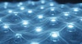 Abstract Blue Network of Glowing Lights and Connections, Futuristic Technology Background Royalty Free Stock Photo