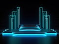 Abstract futuristic background with neon glow. Empty catwalk for product presentation. Royalty Free Stock Photo