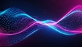 abstract futuristic background with pink blue glowing neon moving high speed wave lines and bokeh lights. Royalty Free Stock Photo