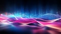 Abstract futuristic background with pink blue glowing neon moving high speed wave lines and bokeh lights. Data transfer concept Royalty Free Stock Photo