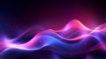 Abstract futuristic background with pink blue glowing neon moving high speed wave lines and bokeh lights. Data transfer concept Royalty Free Stock Photo