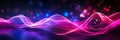 abstract futuristic background with pink blue glowing neon moving high speed wave lines and bokeh lights. Data transfer concept Royalty Free Stock Photo