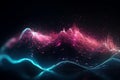 Abstract futuristic background with pink blue glowing neon moving high speed wave lines and bokeh lights, data transfer concept fa Royalty Free Stock Photo